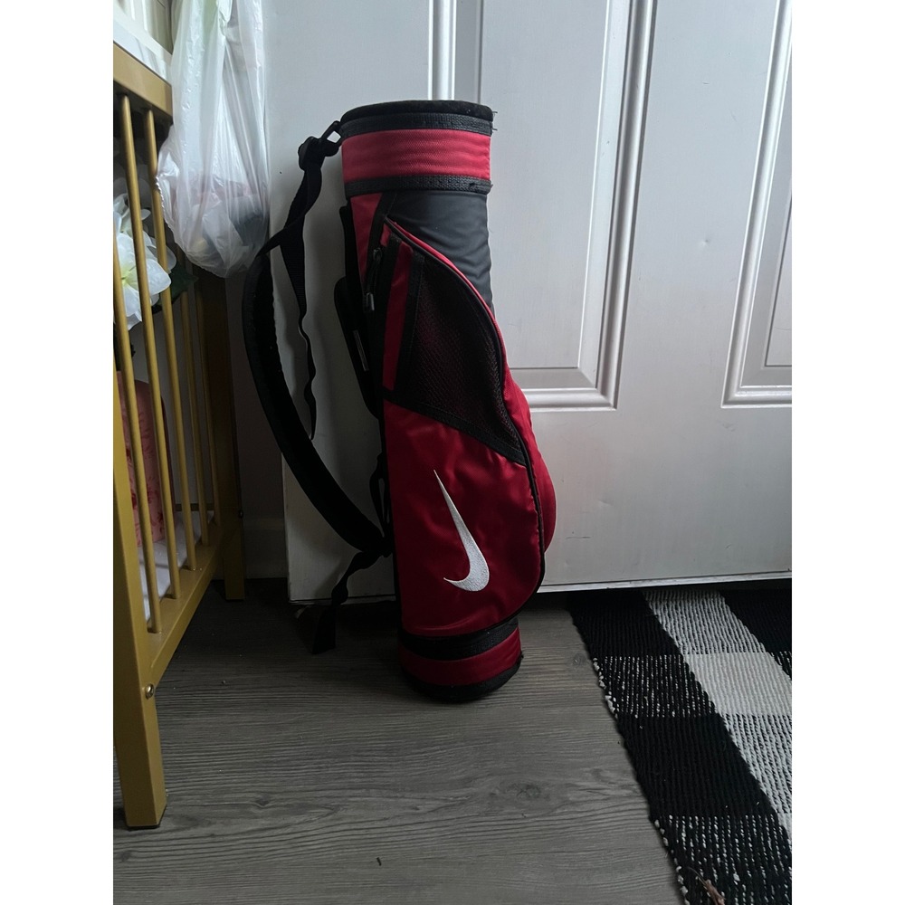 Nike Junior Golf Carry Bag Red Black Youth Kids 22.5" Shoulder Strap